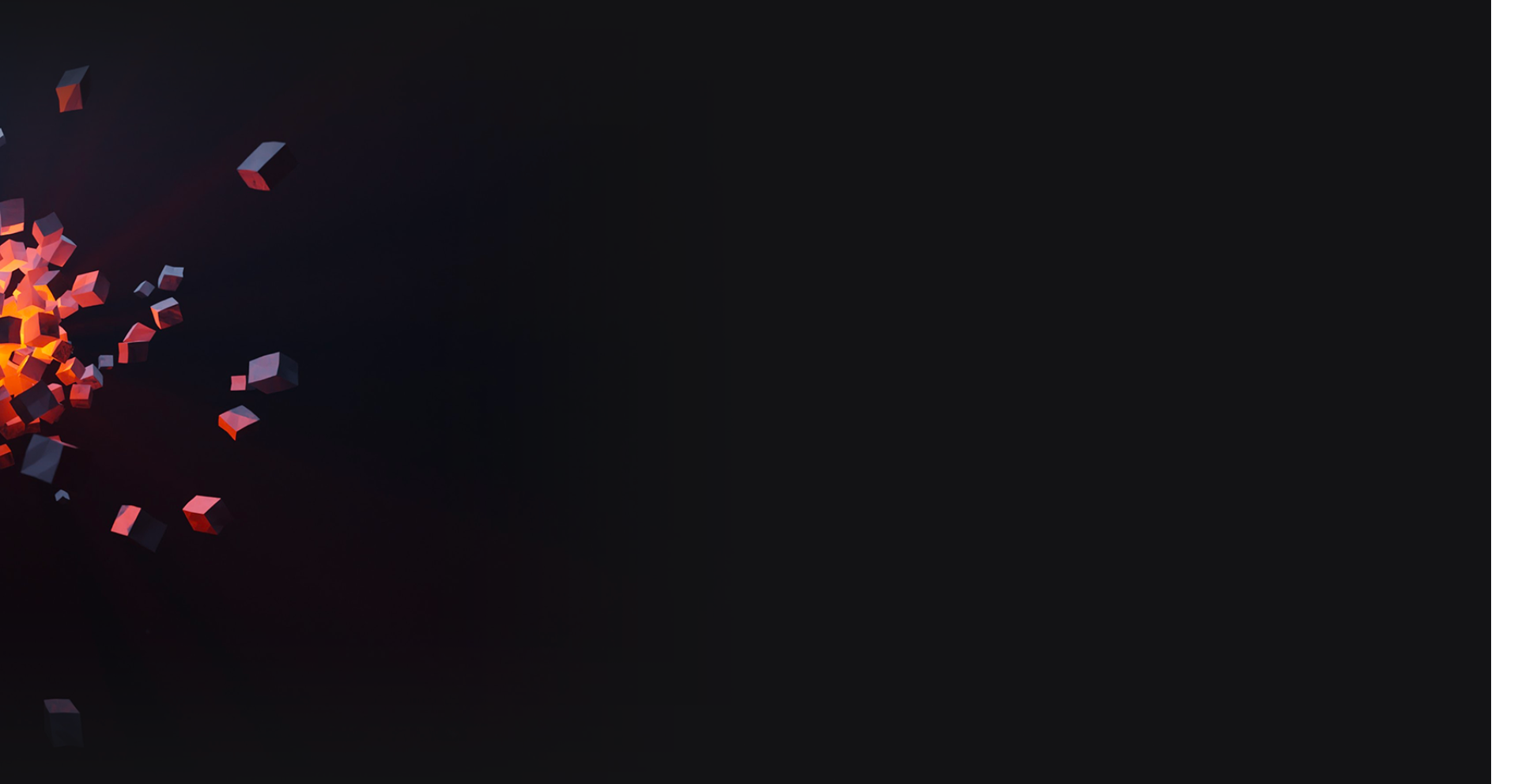 Il s'agit du background de la page 4. On y voit des petits cubes dans le côté gauche qui semble se déplacer suivant le souffle d'une explosion.